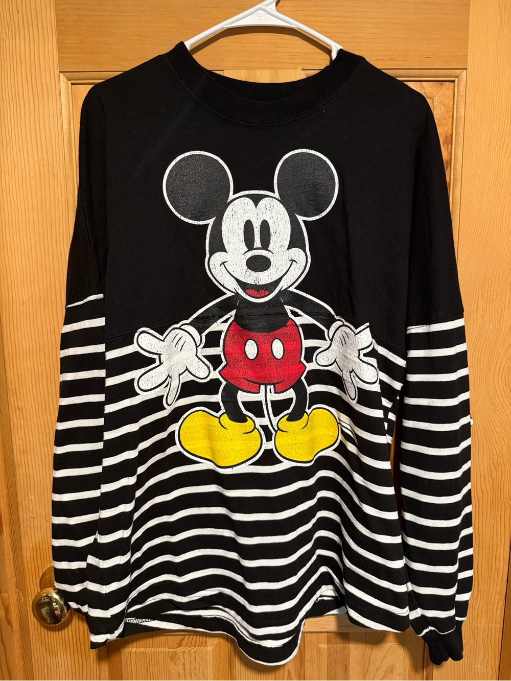 Disney Black White Red Yellow Mickey Mouse Long-Sleeve Tee